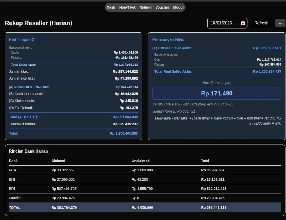 Addon Rekapan OtomaX Lengkap dengan Fitur Operator