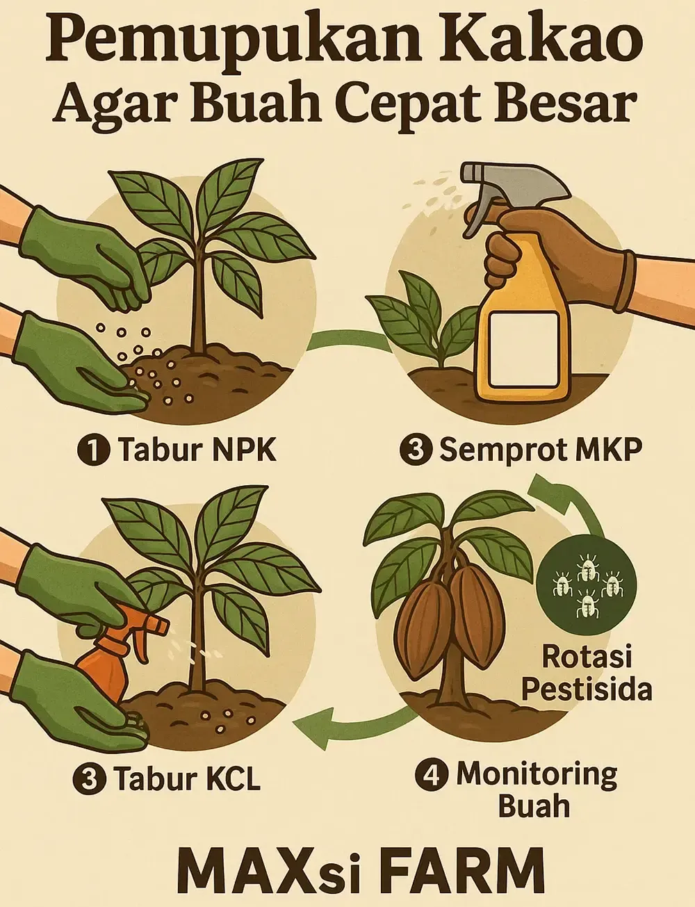 Pemupukan Kakao Agar Buah Cepat Besar dan Montok
